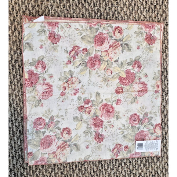 VTG Kay Dee Set 4 Rose Floral Cotton Napkins 18"x18" NWT Made in USA Cottagecore - Picture 3 of 6
